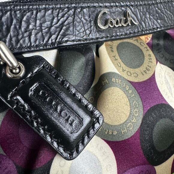 Coach wristlet leather trimmed, satin purple interior w charm - Perfect new - Picture 5 of 11